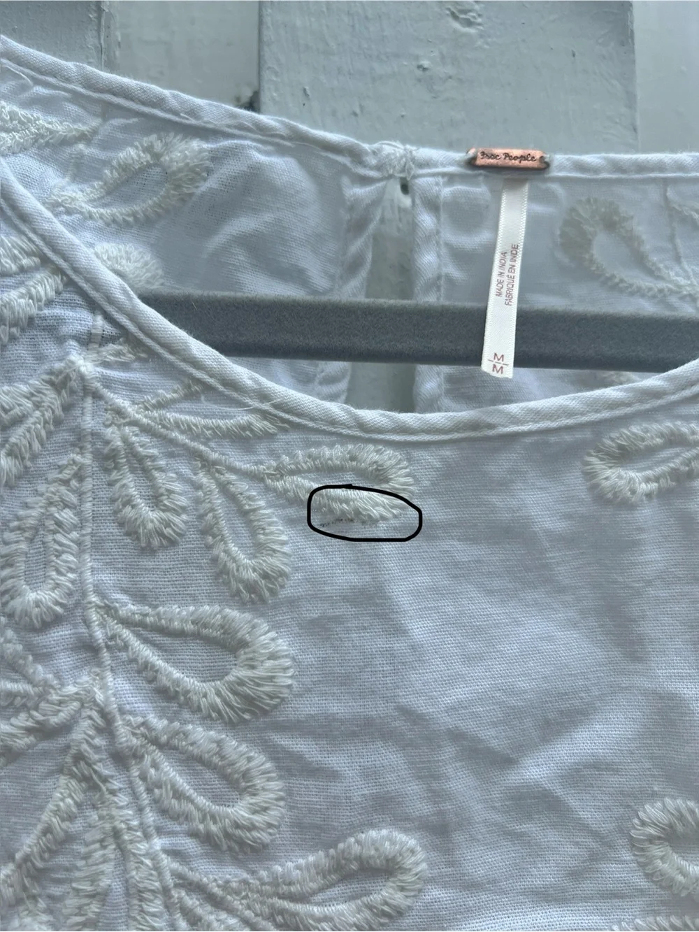 White Eyelet Cropped Peasant Top - Women's